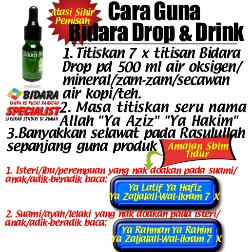 Bidara Drop N Drink 9 sihir pemisah, sihir pemisah jodoh